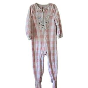 Carter's Puppy Face Long Sleeve Sleeper Size 4T Zippered Footie PJs Girl Toddler